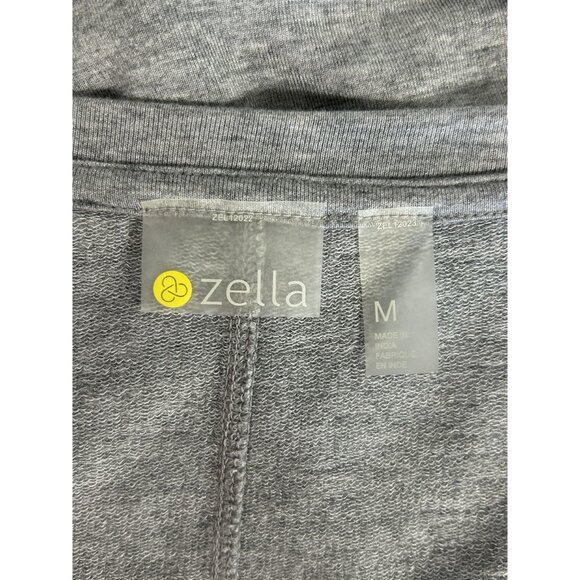 Zella Women's V Neck Long Sleeve Oversize Top in Gray - Sz M - Picture 3 of 6